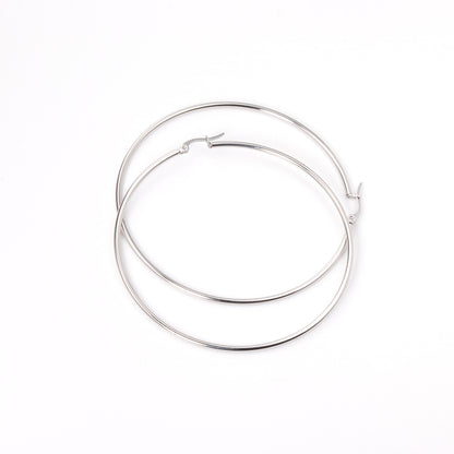 Wholesale 18K Gold Large Hoop Earrings Smooth Design Classic Style