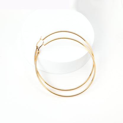 Wholesale 18K Gold Large Hoop Earrings Smooth Design Classic Style