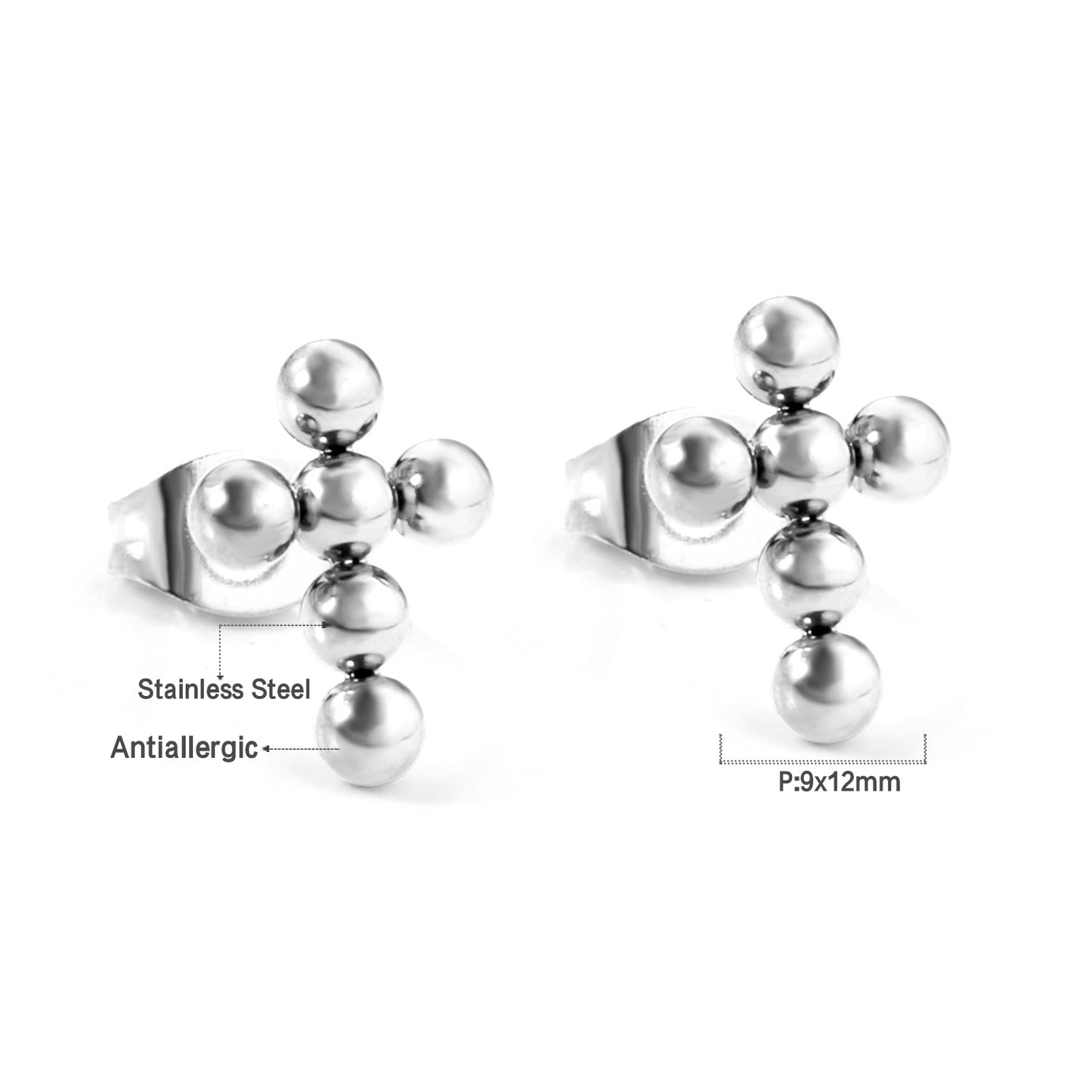 Bulk 18K Gold Multi - Ball Stud Earrings Hypoallergenic