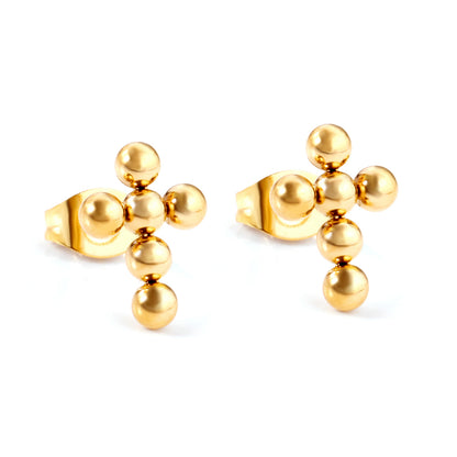 Bulk 18K Gold Multi - Ball Stud Earrings Hypoallergenic
