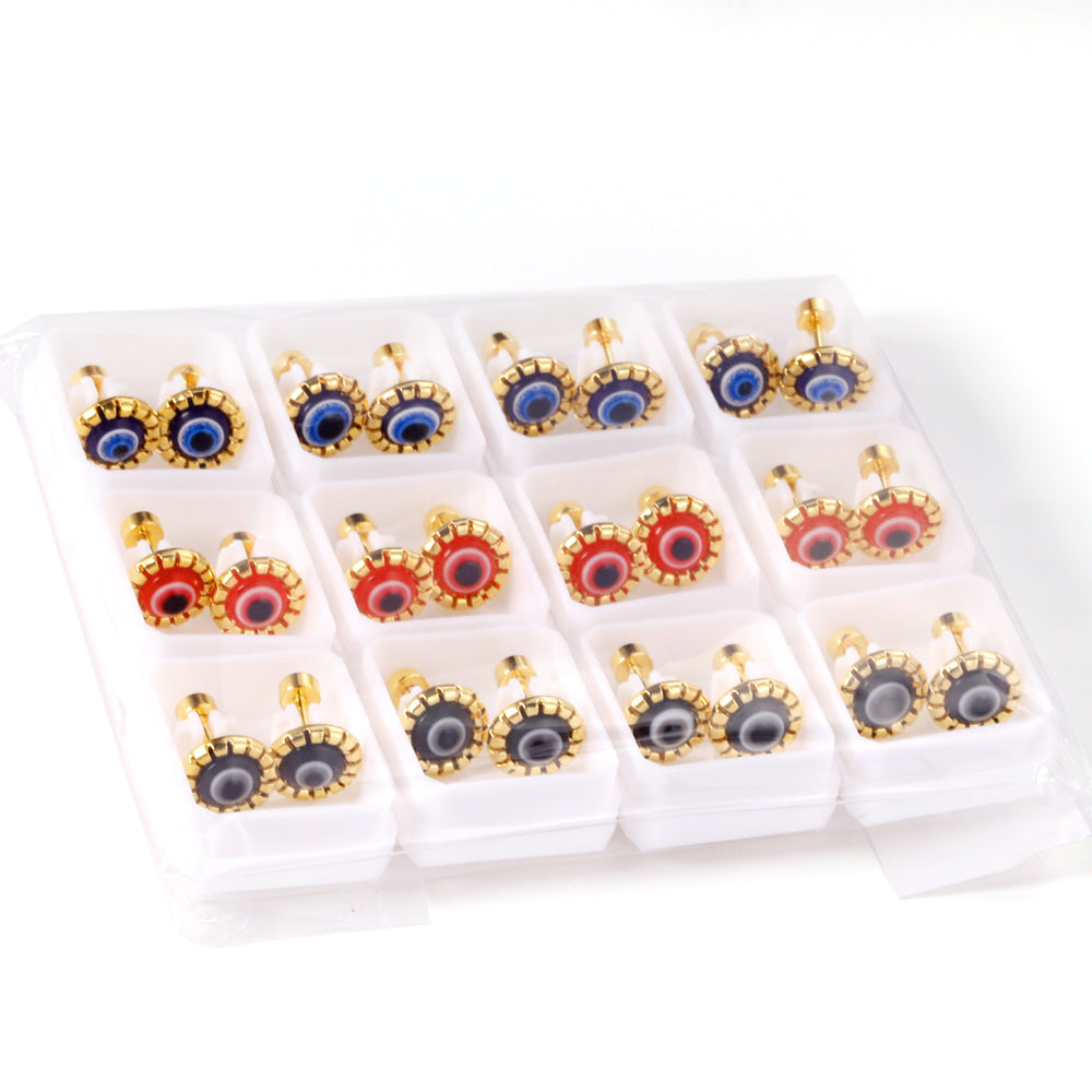 Wholesale Gold Evil Eye Stud Earrings Boho Mystique Protection Charm