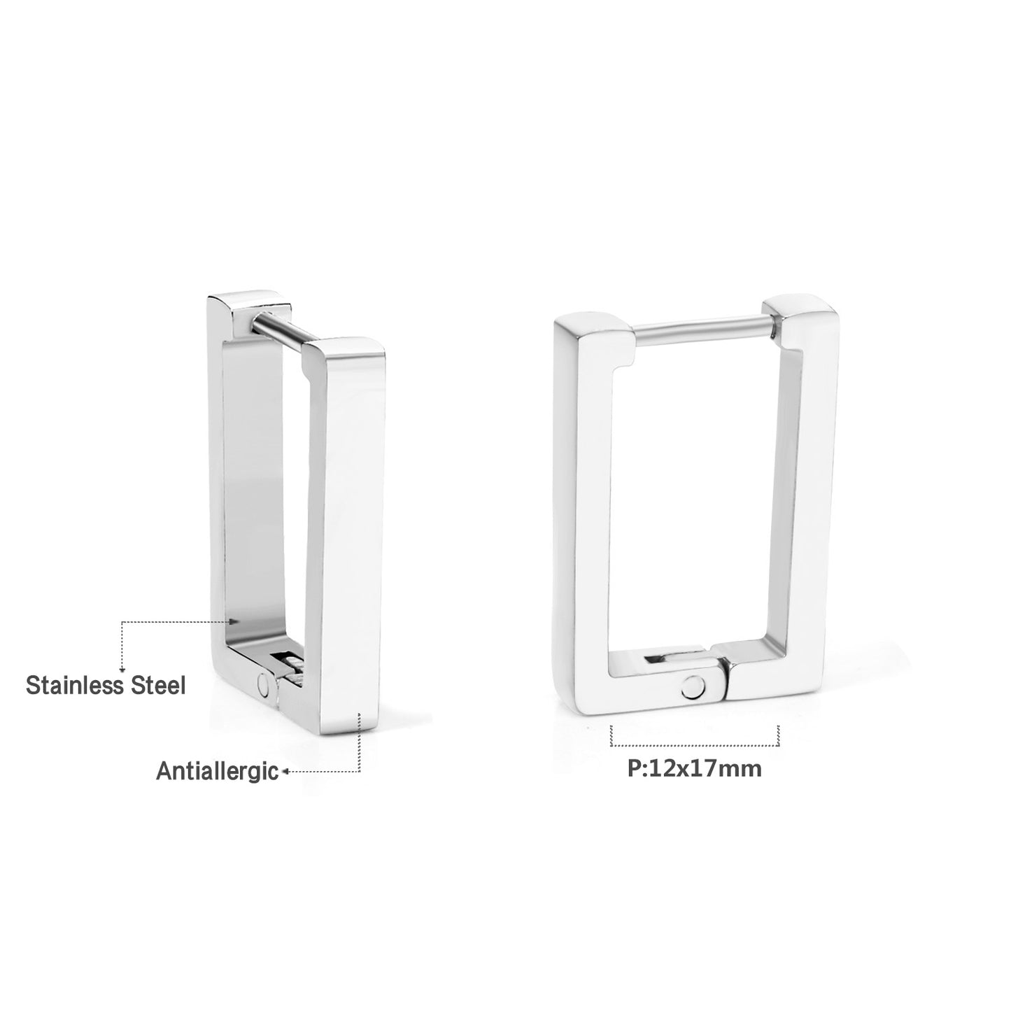 Wholesale 18K Gold Rectangular Earrings for Fashion Jewelry Supplier Trendy Design