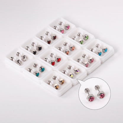 Wholesale Golden Stud Earrings with Various Colored Gemstones