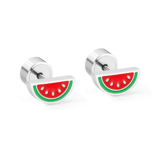 Bulk Watermelon Stud Earrings Summer Freshness