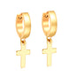Bulk 18K Gold Unique Cross Design Hoop Earrings