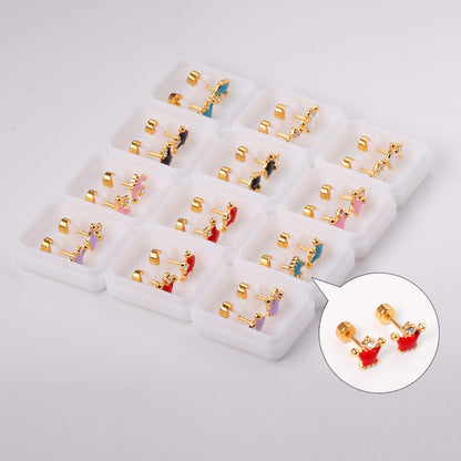 Wholesale Gradient Floral Studs Dreamy Hues