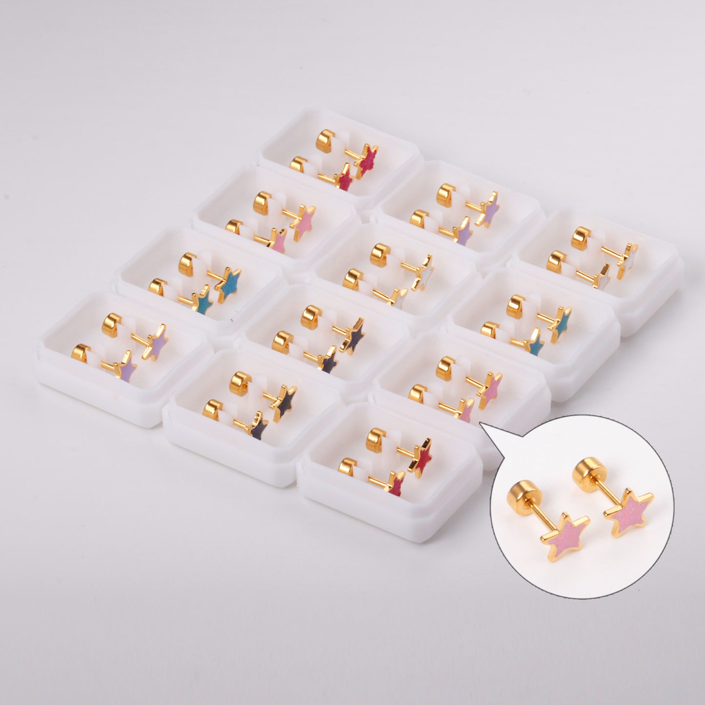 Bulk Gem Heart Studs Luxe Allure