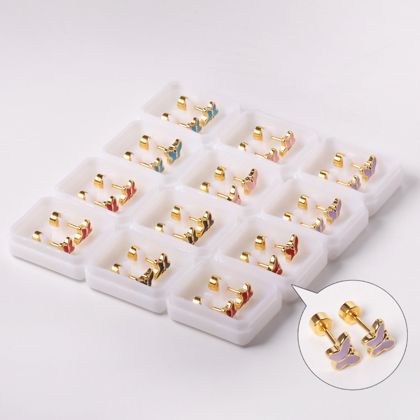 Wholesale Pastel Heart Studs Soft Romance