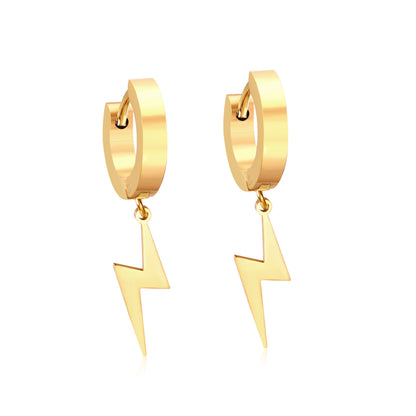 Wholesale 18K Gold Lightning Drop Hoop Earrings Bulk Supply