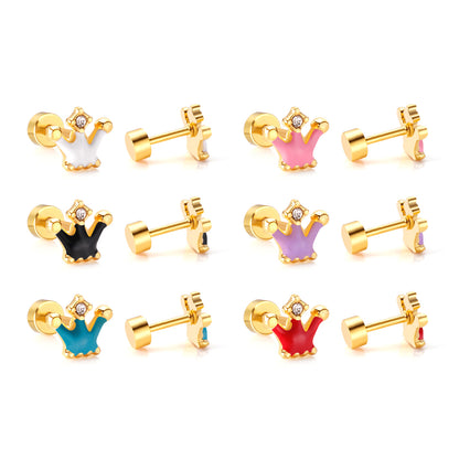 Wholesale Gradient Floral Studs Dreamy Hues