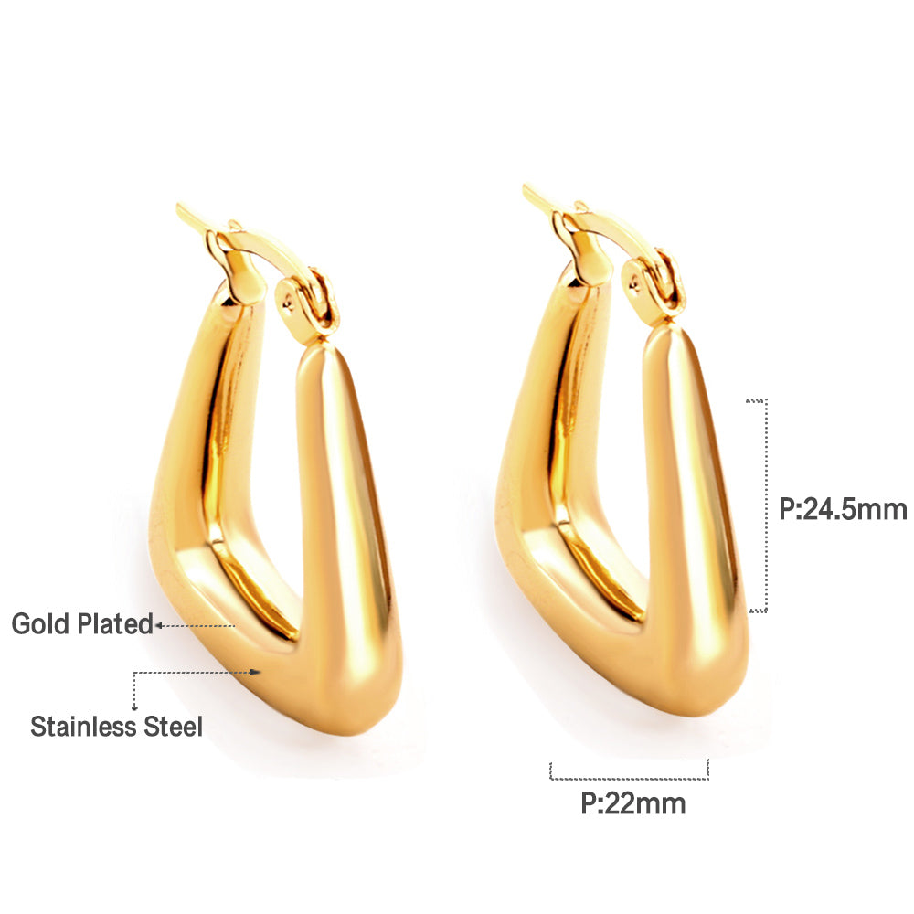 Wholesale Sleek Teardrop Shaped Gold Stud Earrings for Jewelry Suppliers Exquisite Elegance