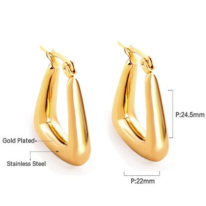 Wholesale Sleek Teardrop Shaped Gold Stud Earrings for Jewelry Suppliers Exquisite Elegance