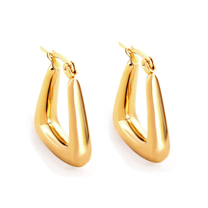 Wholesale Sleek Teardrop Shaped Gold Stud Earrings for Jewelry Suppliers Exquisite Elegance