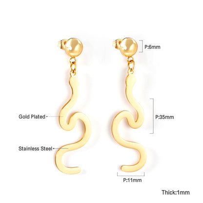Wholesale 18K Gold Snake Stud Earrings SGS Certified