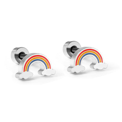 Wholesale Golden Rainbow Cloud Stud Earrings for Retail
