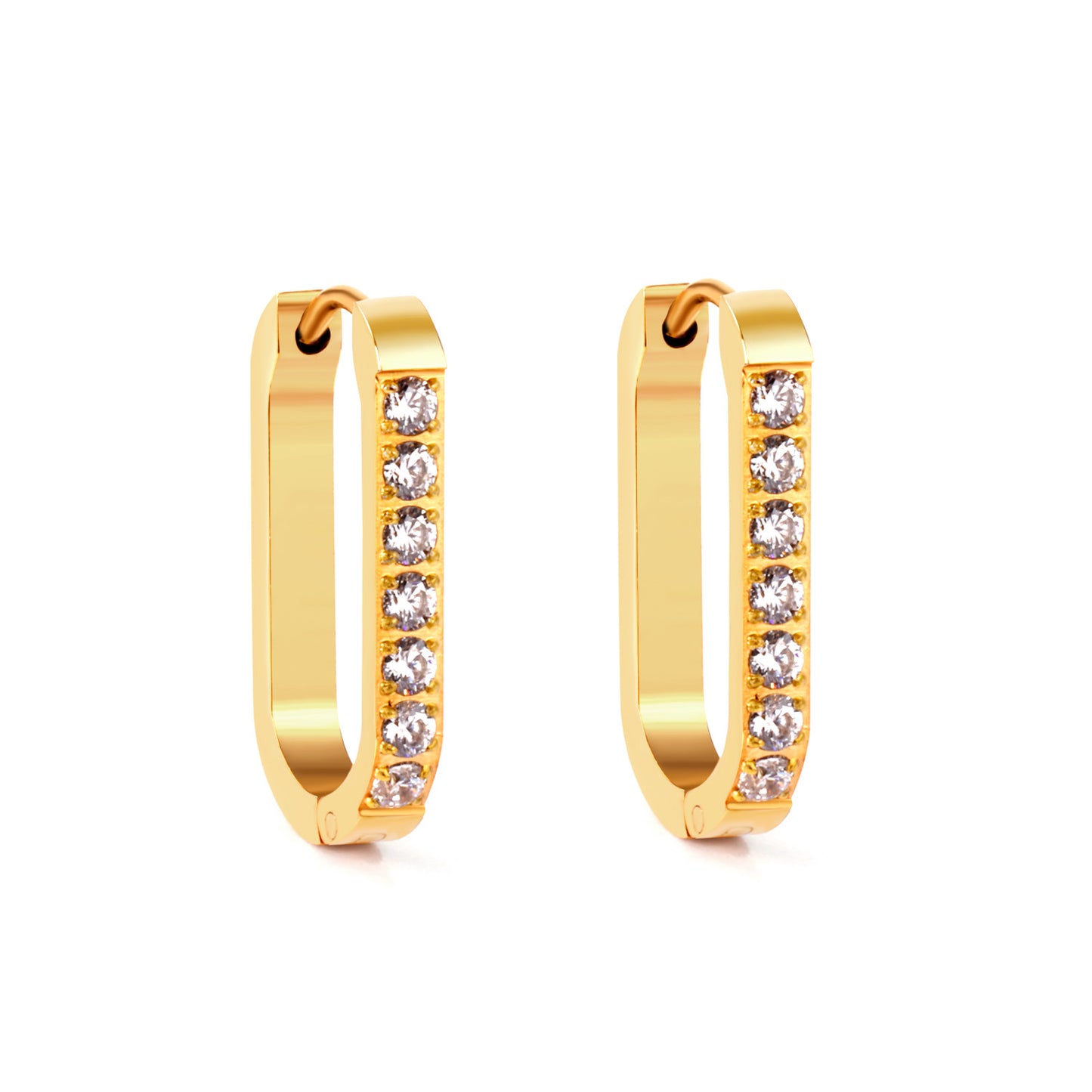 Wholesale 18K Gold Oval Earrings with Diamonds for Jewelry Vendors Sparkling Design