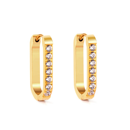 Wholesale 18K Gold Oval Earrings with Diamonds for Jewelry Vendors Sparkling Design