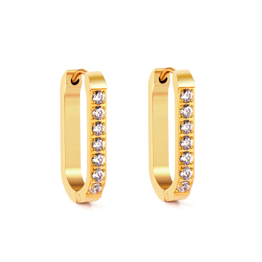 Wholesale 18K Gold Oval Earrings with Diamonds for Jewelry Vendors Sparkling Design