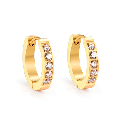 Bulk 18K Gold Diamond Hoop Earrings for Jewelry Distributor Sparkling Design