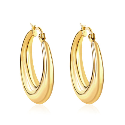 Wholesale 18K Gold Large Hoop Earrings for Jewelry Retailers Classic and Shiny Design