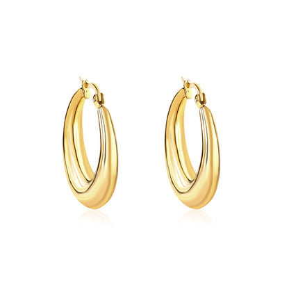 Wholesale 18K Gold Large Hoop Earrings for Jewelry Retailers Classic and Shiny Design
