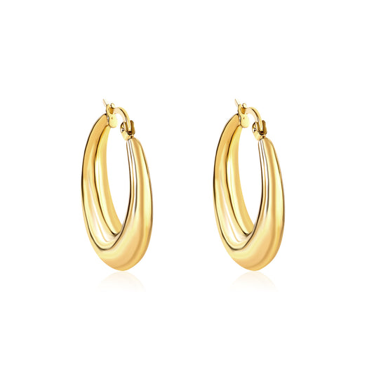 Wholesale 18K Gold Large Hoop Earrings for Jewelry Retailers Classic and Shiny Design