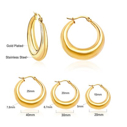 Wholesale 18K Gold Large Hoop Earrings for Jewelry Retailers Classic and Shiny Design