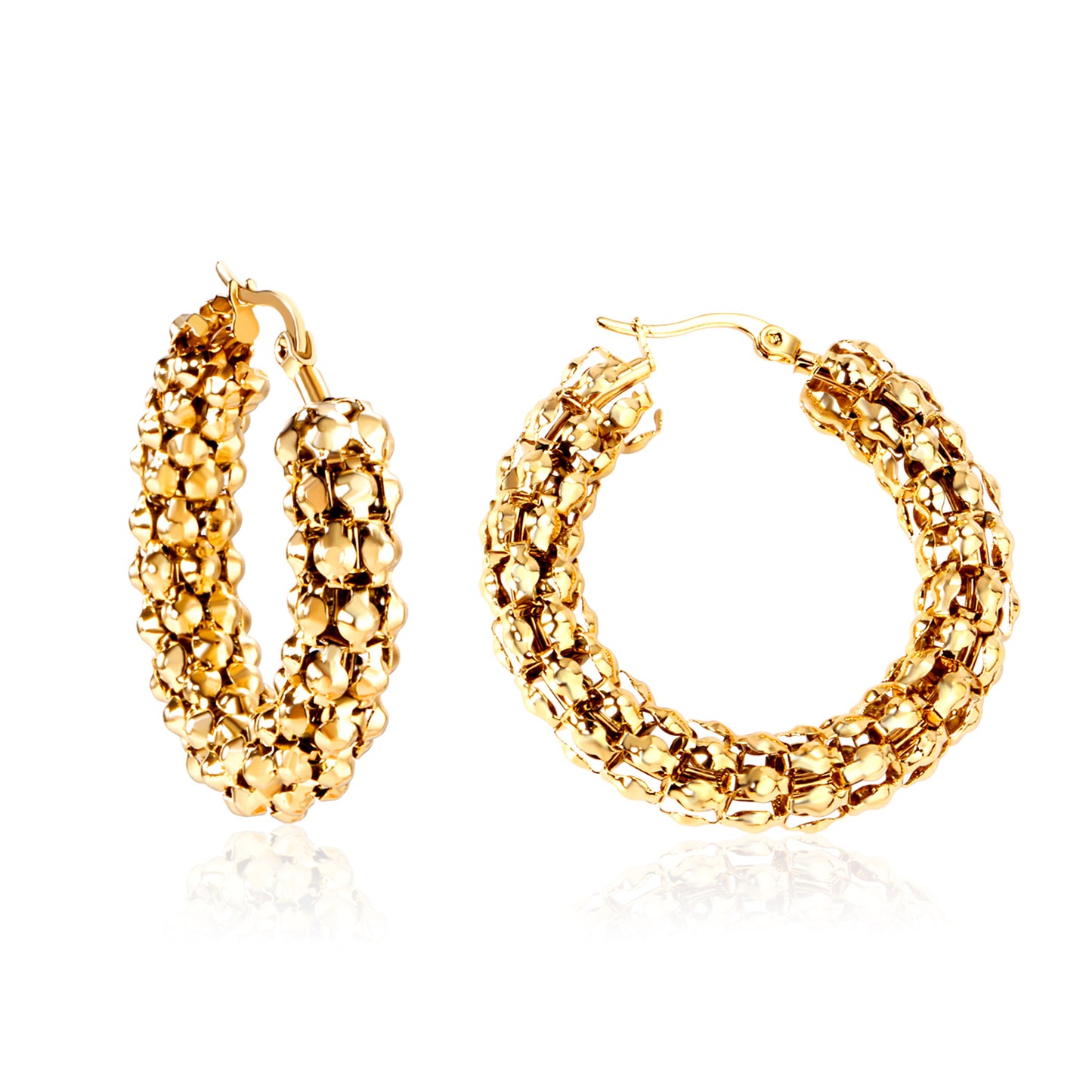 Wholesale 18K Gold Cluster Hoop Earrings Luxurious Design