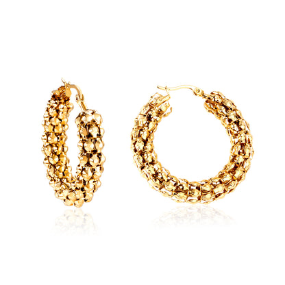 Wholesale 18K Gold Cluster Hoop Earrings Luxurious Design