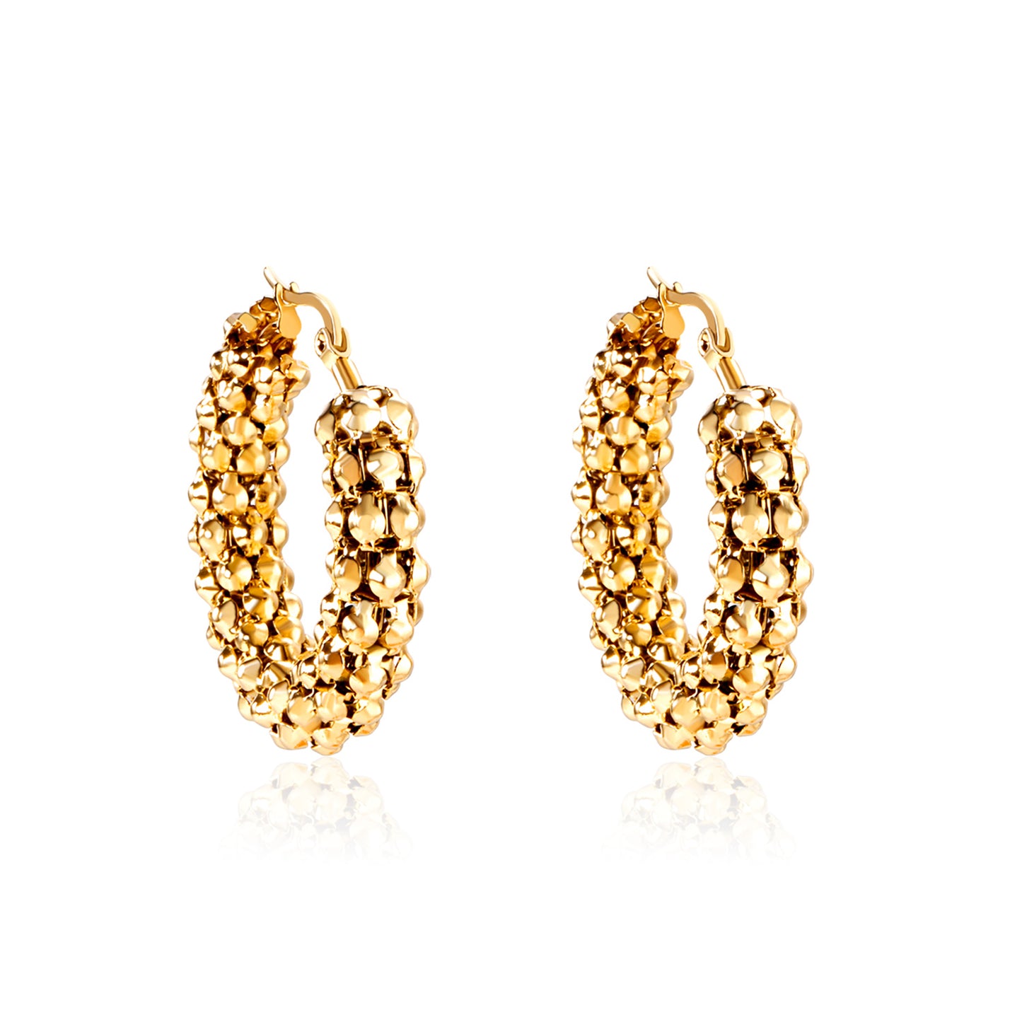 Wholesale 18K Gold Cluster Hoop Earrings Luxurious Design