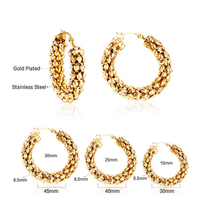 Wholesale 18K Gold Cluster Hoop Earrings Luxurious Design