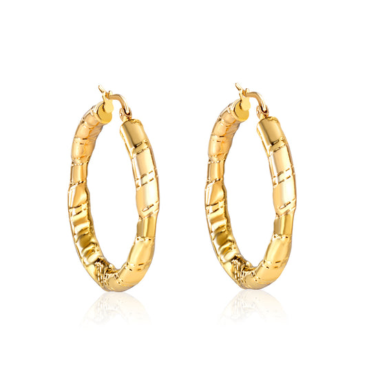 Wholesale Block Pattern Hoop Earrings for Jewelry Retailers Trendy Design