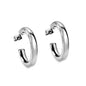 Wholesale Stainless Steel Half Round Earrings Sparkling Design