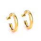 Wholesale Stainless Steel Half Round Earrings Sparkling Design