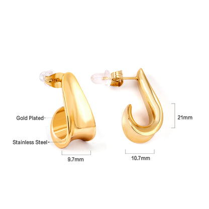 Bulk 18K Gold Irregular Stud Earrings Hypoallergenic