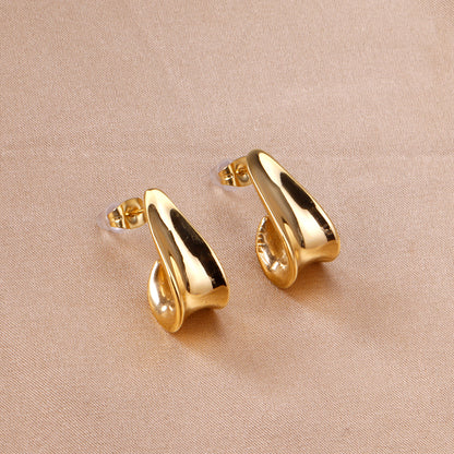 Bulk 18K Gold Irregular Stud Earrings Hypoallergenic