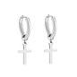 Bulk 18K Gold Cross Drop Hoop Earrings Hypoallergenic