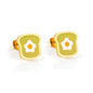 Wholesale Stainless Steel Light Green + White Hobo Egg Cut Earrings