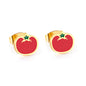 Bulk 18K Gold Tomato Earrings Vibrant Red Design