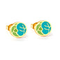 Wholesale 18K Gold Mixed Color Vegetable Leaf Cut Earrings