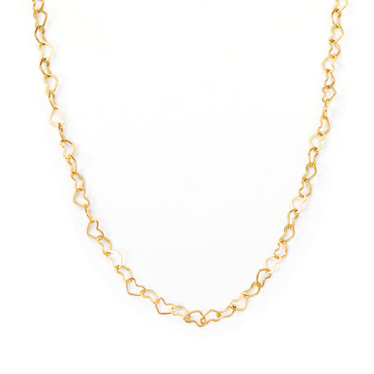 Wholesale 18K Gold Heart Link Necklace Geometric Minimalist