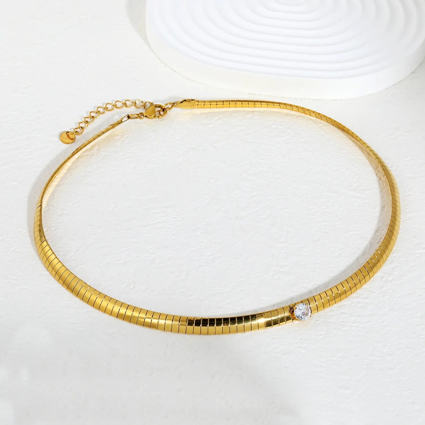 Minimalist CZ Snake Wrap Bracelet | Tarnish-Free Gold 40cm Choker + 5cm Ext