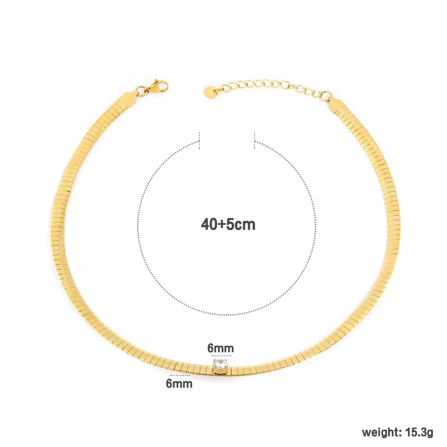 Minimalist CZ Snake Wrap Bracelet | Tarnish-Free Gold 40cm Choker + 5cm Ext