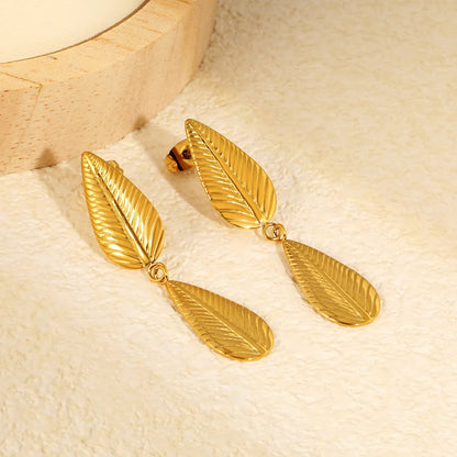 Minimalist Leaf Motif Earrings | Hypoallergenic 304L Steel Gift