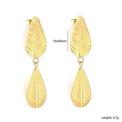 Minimalist Leaf Motif Earrings | Hypoallergenic 304L Steel Gift