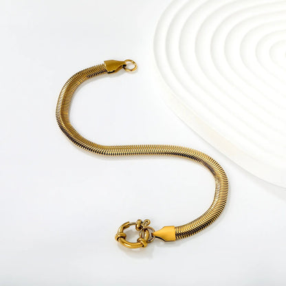 Minimalist Snake Chain Bracelet 304L Stainless Steel Gold 16cm