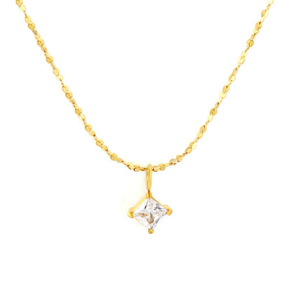Minimalist Square Zircon Stainless Steel Shimmer Chain