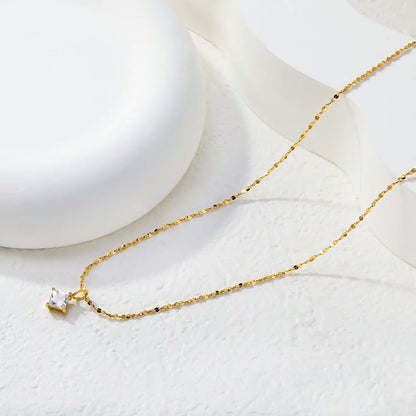 Minimalist Square Zircon Stainless Steel Shimmer Chain
