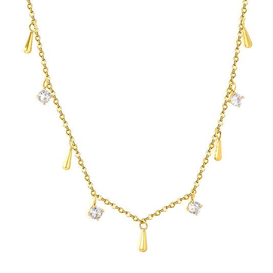 Minimalist Teardrop & Zircon Stainless Steel Dainty Chain