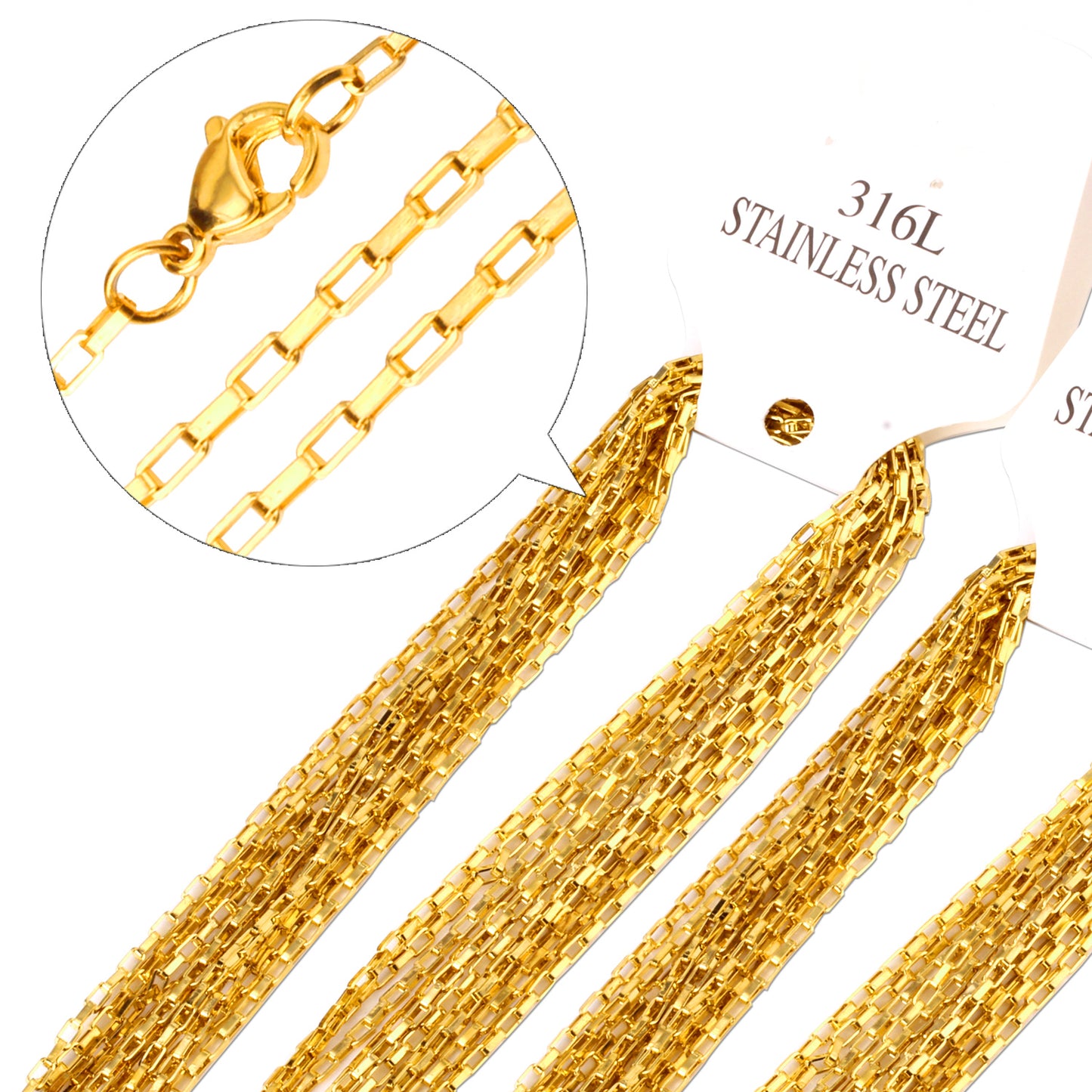 10pcs Gold - Tone Link Chain Collection Diverse Styles for Jewelry Crafting